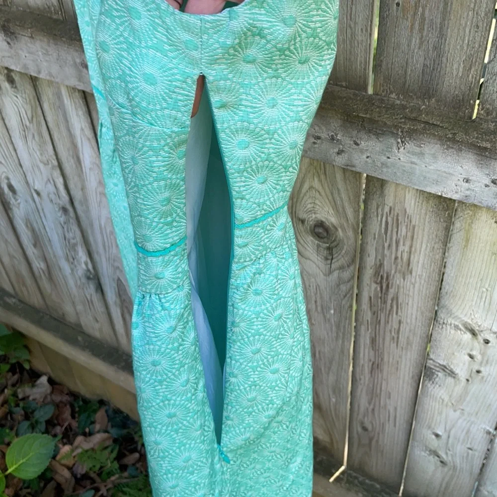 Boden Clara Dress floral daisy jacquard textured glam retro mint 10 10 R - Picture 8 of 11